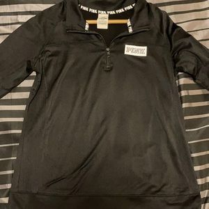 Pink half zip long sleeve pullover
